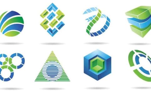 Illustration showing the core elements and principles of powerful logo design, highlighting visual balance, color, typography, and simplicity