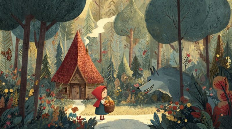 Vibrant animated video scene generated by Magic Light AI story generator, showing a character exploring a magical forest with smooth transitions.