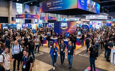 AWS Summit Tel Aviv 2026 attendees at the main expo hall