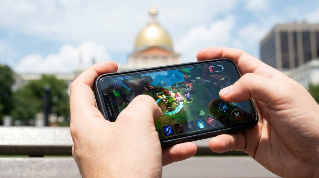 Mobile gamer reducing battery drain with phone settings