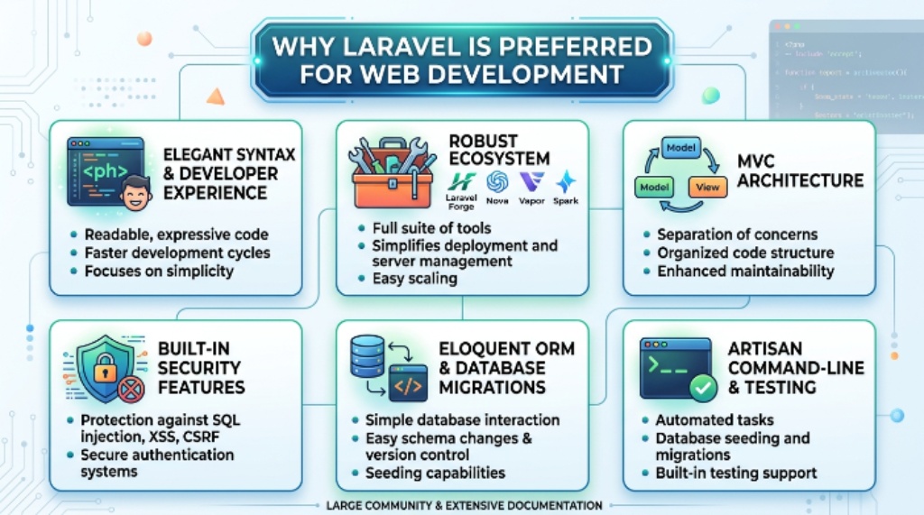 Why Laravel is preferred for web development