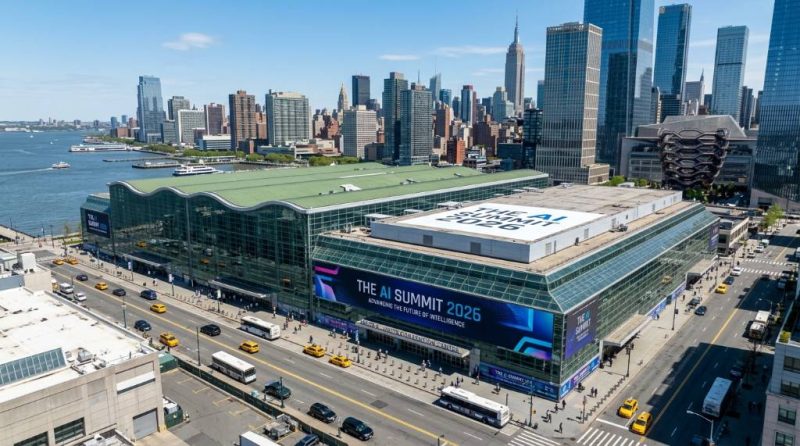 Aerial view of the Jacob K. Javits Convention Center in New York City, venue for The AI Summit 2026