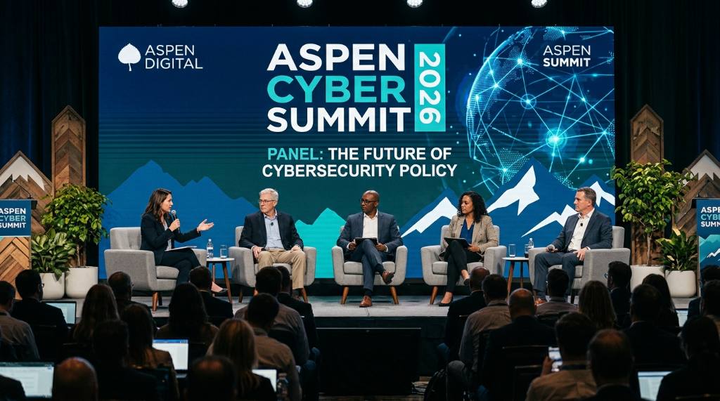 Panel discussion on cybersecurity policy at the 2026 Aspen Cyber Summit
