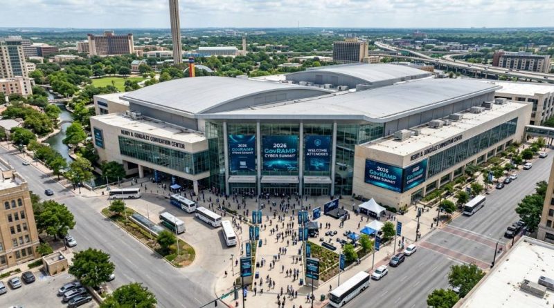 Aerial view of the Henry B. González Convention Center in San Antonio, Texas, venue for the 2026 GovRAMP Cyber Summit